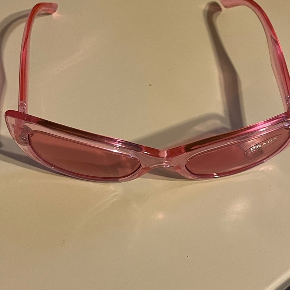$258 Prada 56MM Rectangle Sunglasses Pink NEW